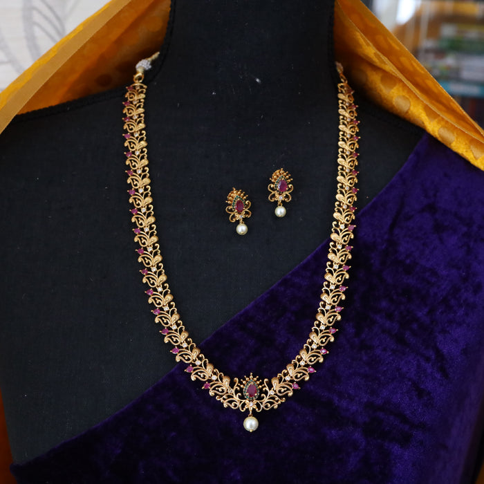 Antique short necklace and earrings SN1B230
