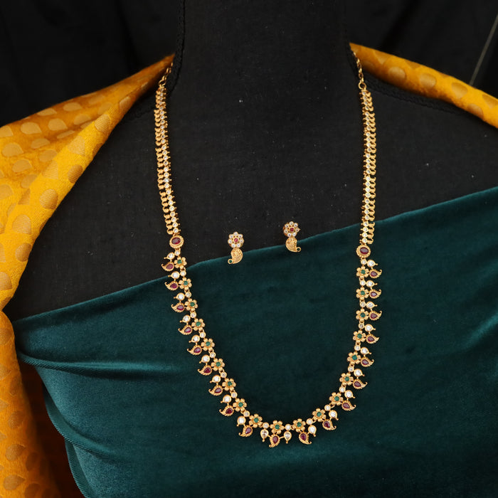 Antique simple long necklace and earrings LL03036
