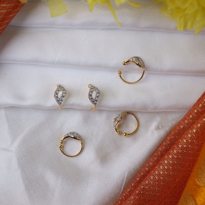 White stone gold plated nosepin 04533