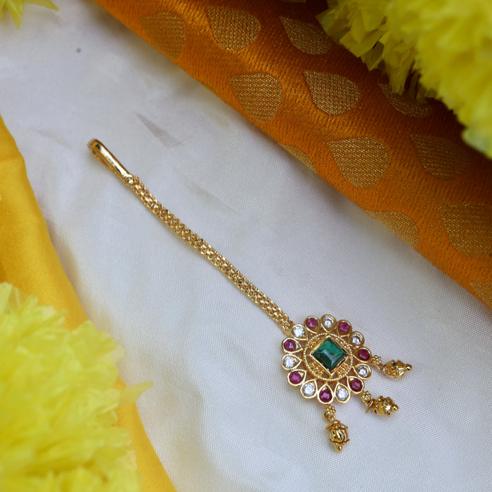 HERITAGE GOLD PLATED MAANG TIKKA 1310