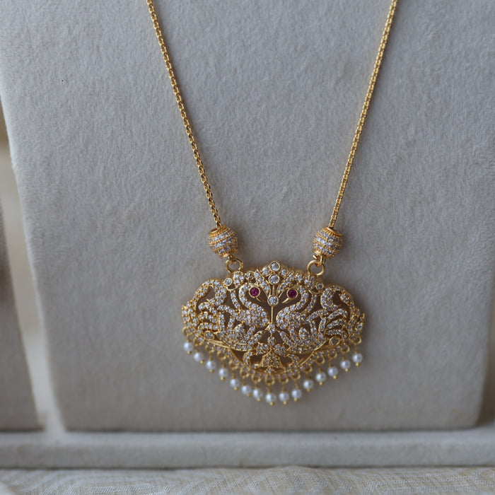 Heritage gold plated gold padakam necklace set with earrings HPS2009
