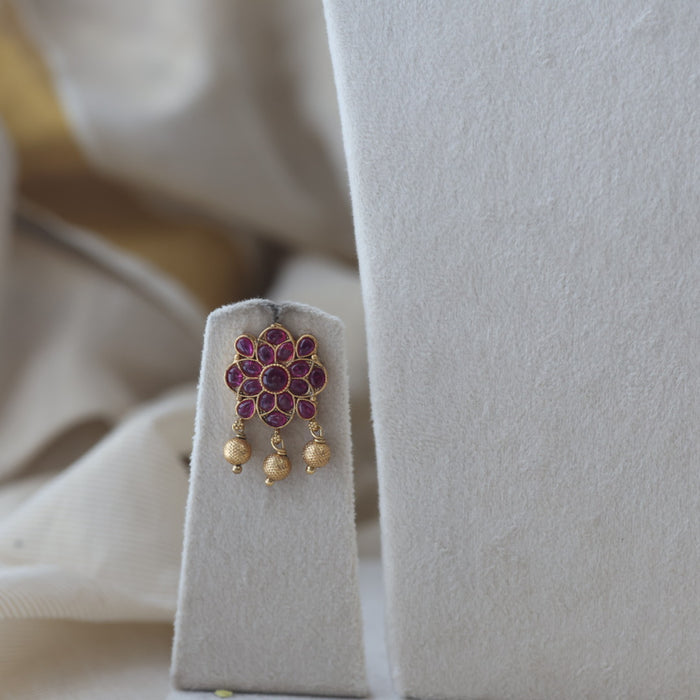 Antique ruby stone choker necklace and earrings RUB1988
