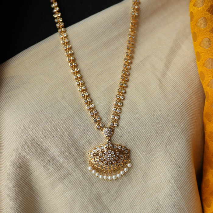Heritage gold plated padakam long necklace HL112