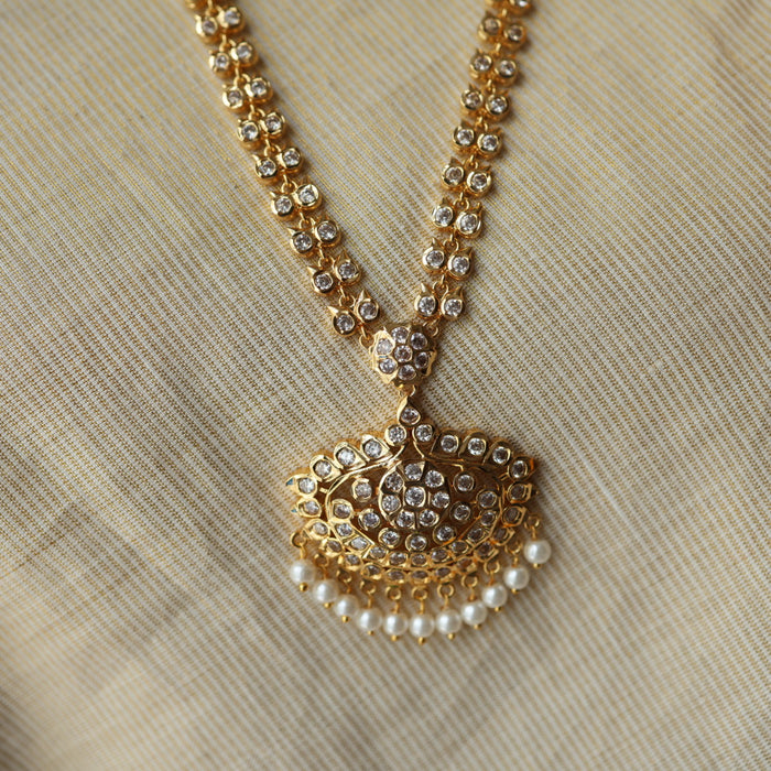 Heritage gold plated padakam long necklace HL112