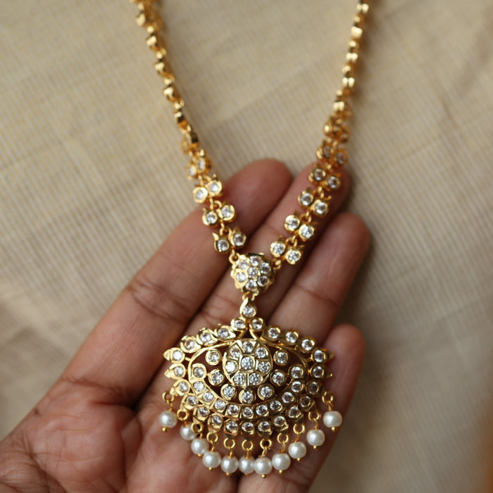 Heritage gold plated padakam long necklace HL112