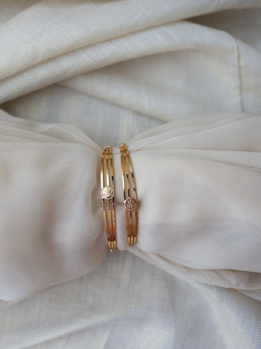 Heritage gold plated coin design gold bangle (1 set  of 2 bangles) HB5122