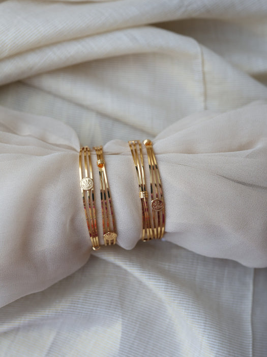 Heritage gold plated coin design gold bangle (1 set  of 2 bangles) HB5122
