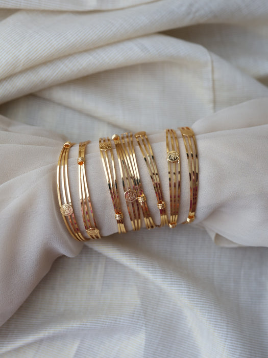 Heritage gold plated coin design gold bangle (1 set  of 2 bangles) HB5122