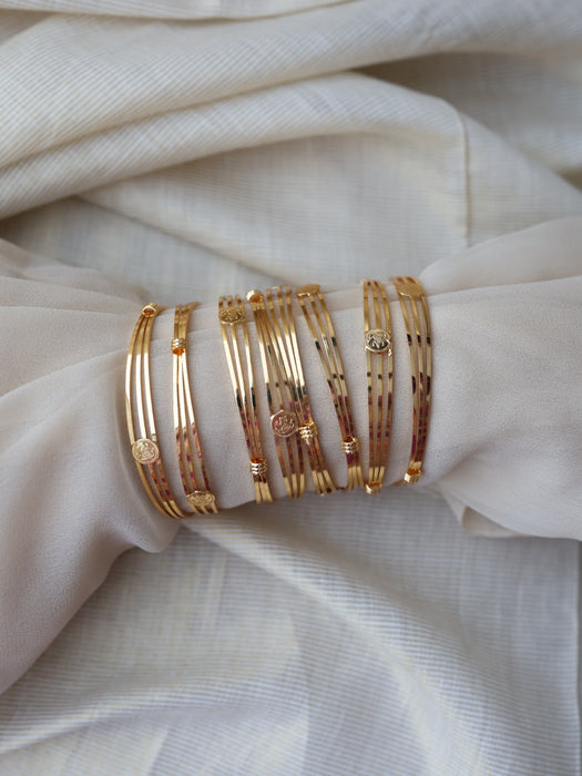 Heritage gold plated coin design gold bangle (1 set  of 2 bangles) HB5122