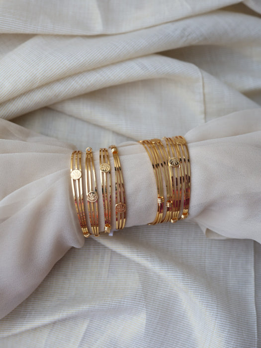 Heritage gold plated coin design gold bangle (1 set  of 2 bangles) HB5122