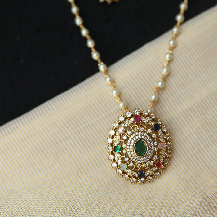 Padmini antique pearl short necklace with earrings PAD332