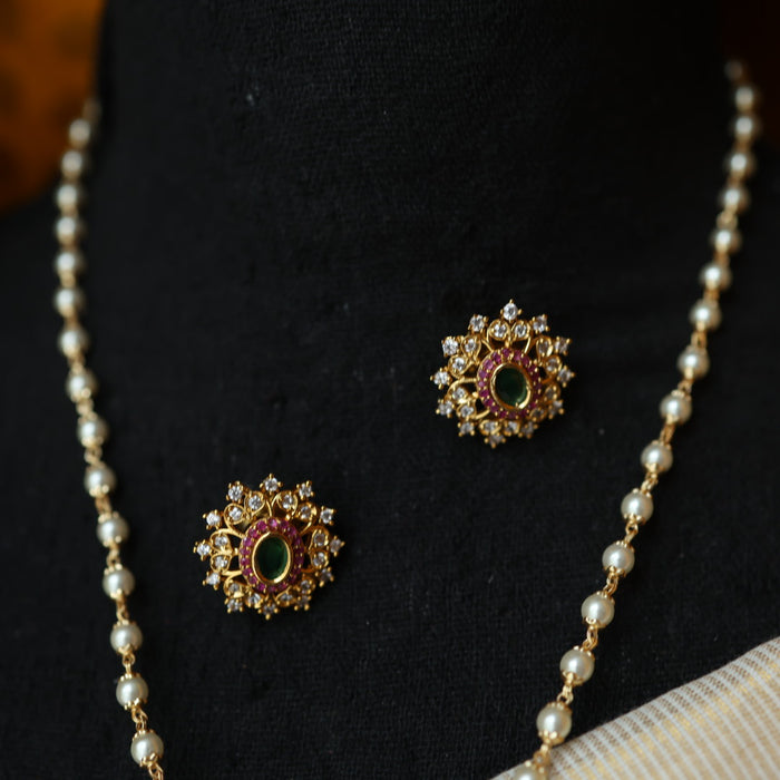 Padmini antique pearl short necklace with earrings PAD332