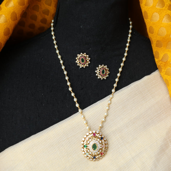 Padmini antique pearl short necklace with earrings PAD332