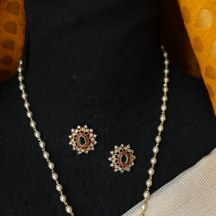 Padmini antique pearl short necklace with earrings PAD332