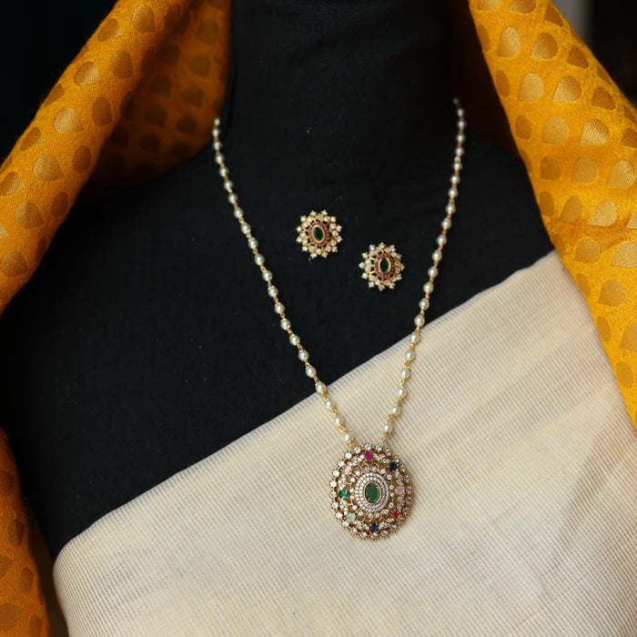 Padmini antique pearl short necklace with earrings PAD332