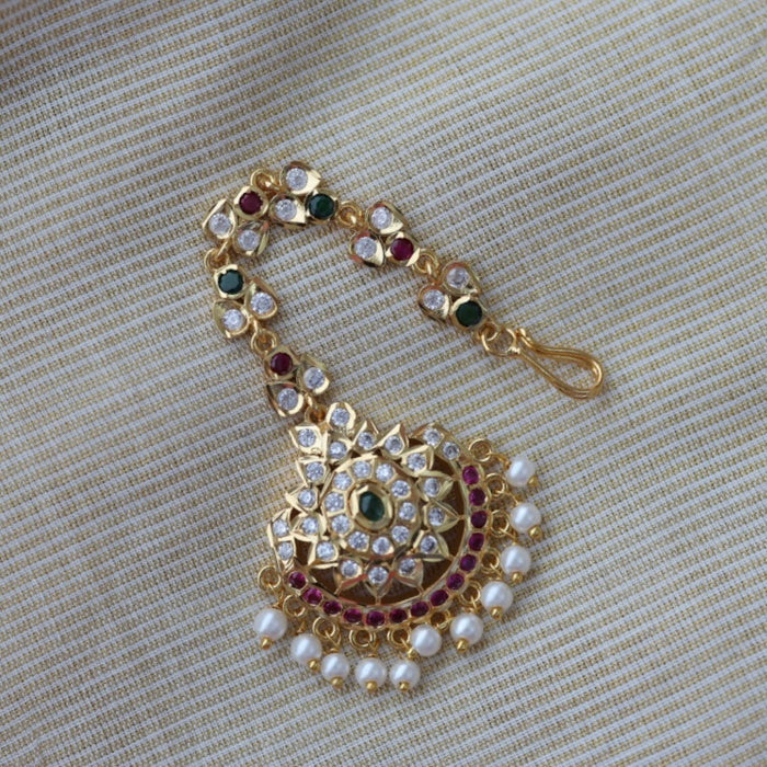 Heritage gold plated multi stone tikka HT389