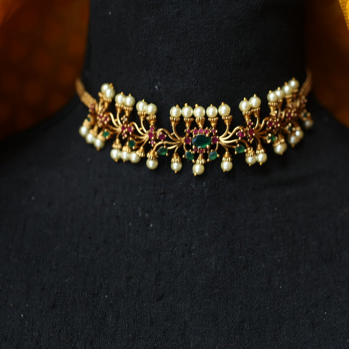 Antique choker necklace with earrings CCB13270