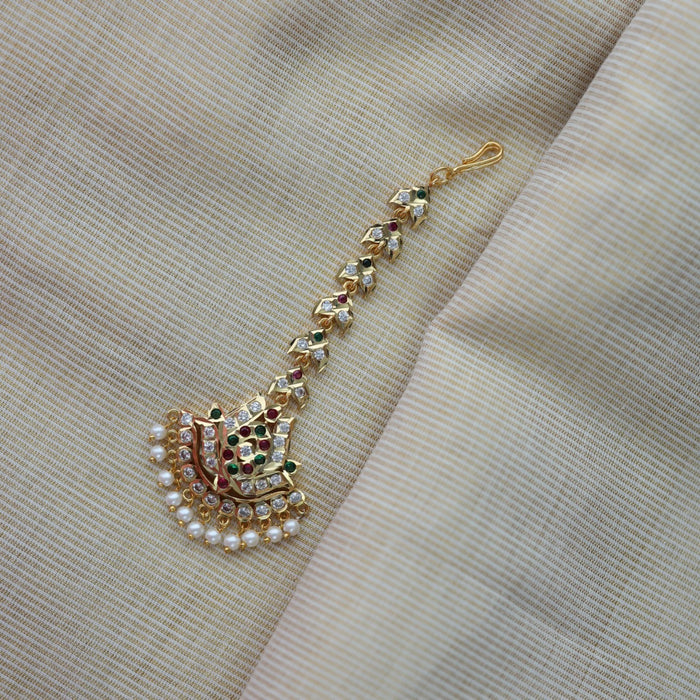 Heritage gold plated multi stone tikka HT3891