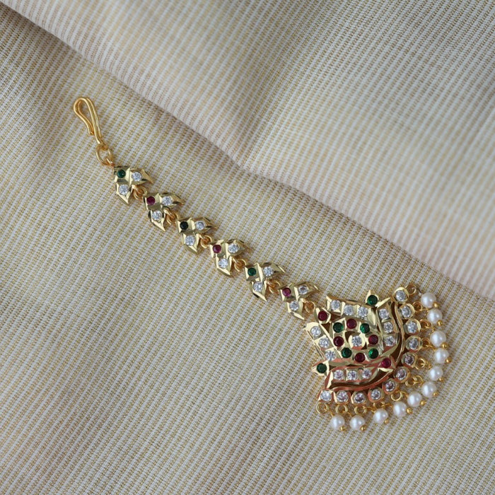 Heritage gold plated multi stone tikka HT3891