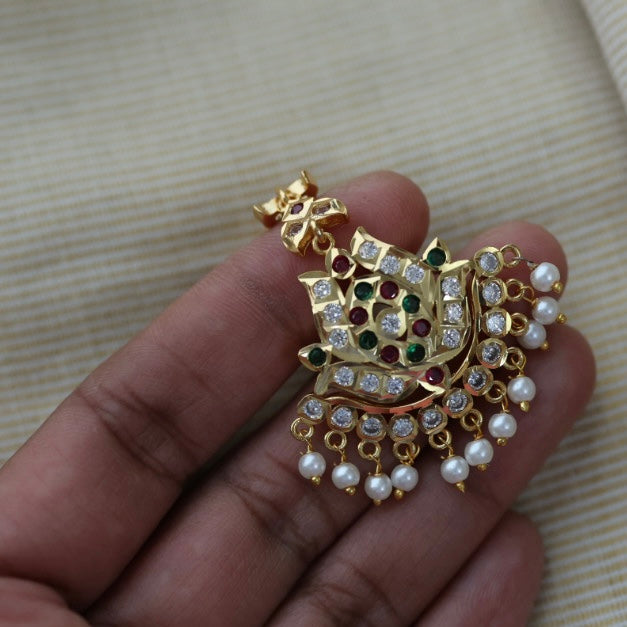 Heritage gold plated multi stone tikka HT3891