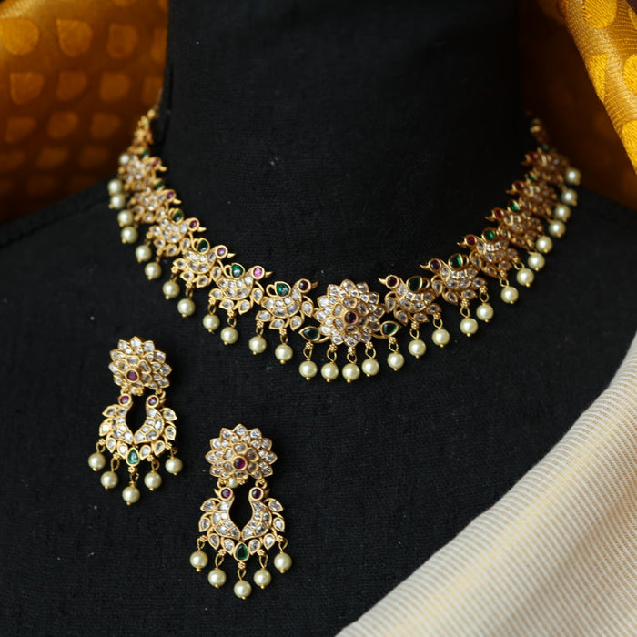 Antique choker necklace with earrings CCB13275