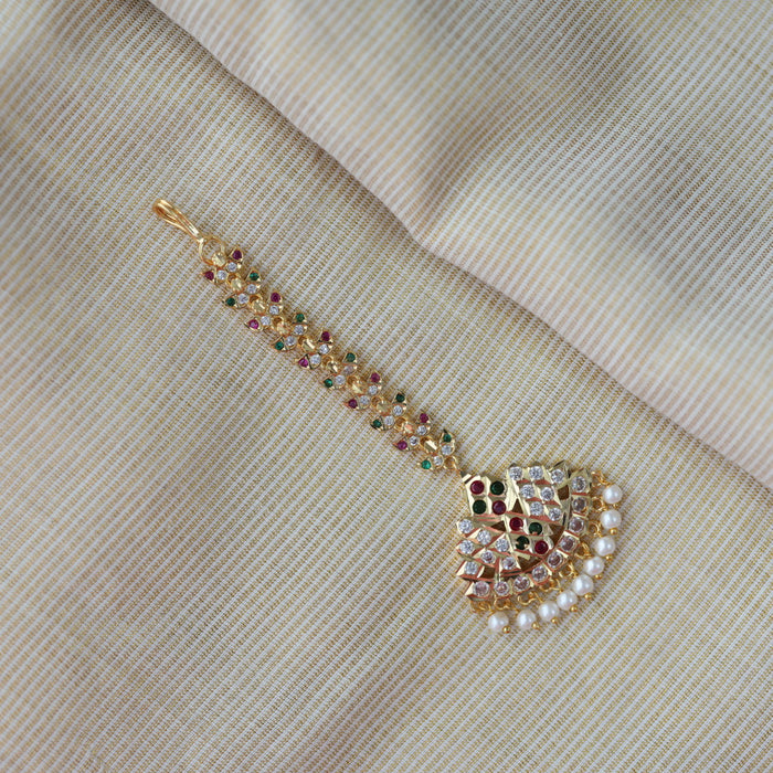 Heritage gold plated multi stone tikka HT3401