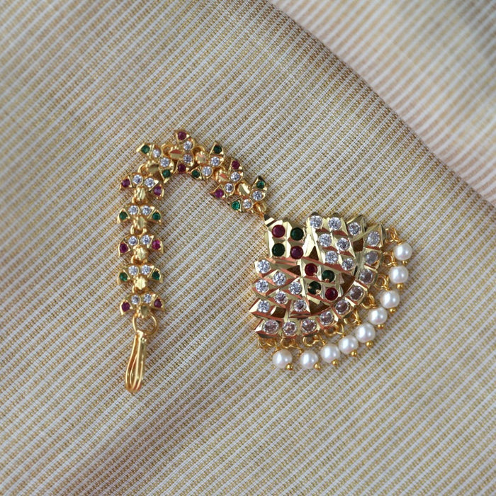 Heritage gold plated multi stone tikka HT3401