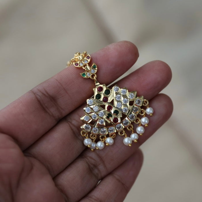 Heritage gold plated multi stone tikka HT3401