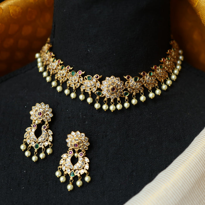 Antique choker necklace with earrings CCB13275