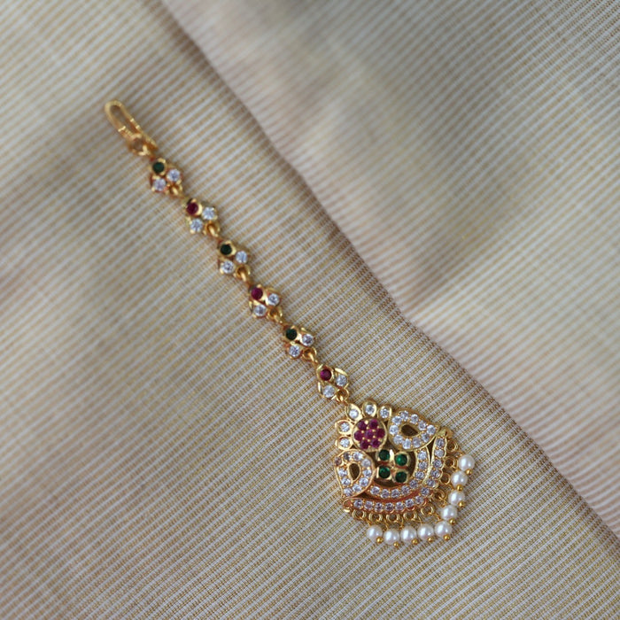 Heritage gold plated multi stone tikka HT3233