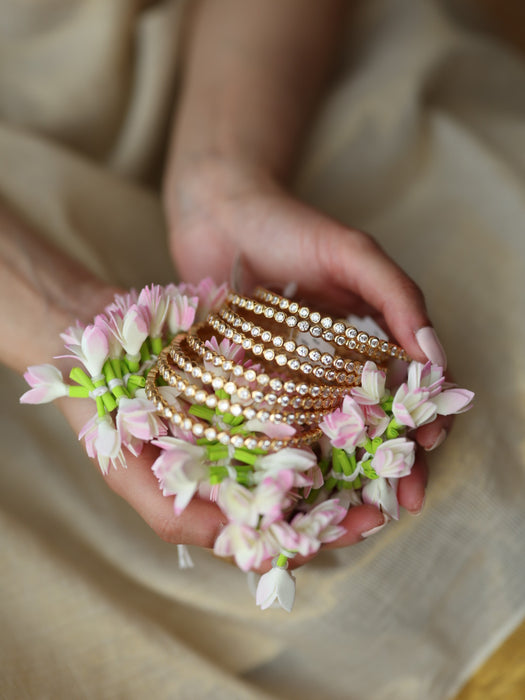 Heritage gold plated white stone bangle (1 set  of 2 bangles) HB7821