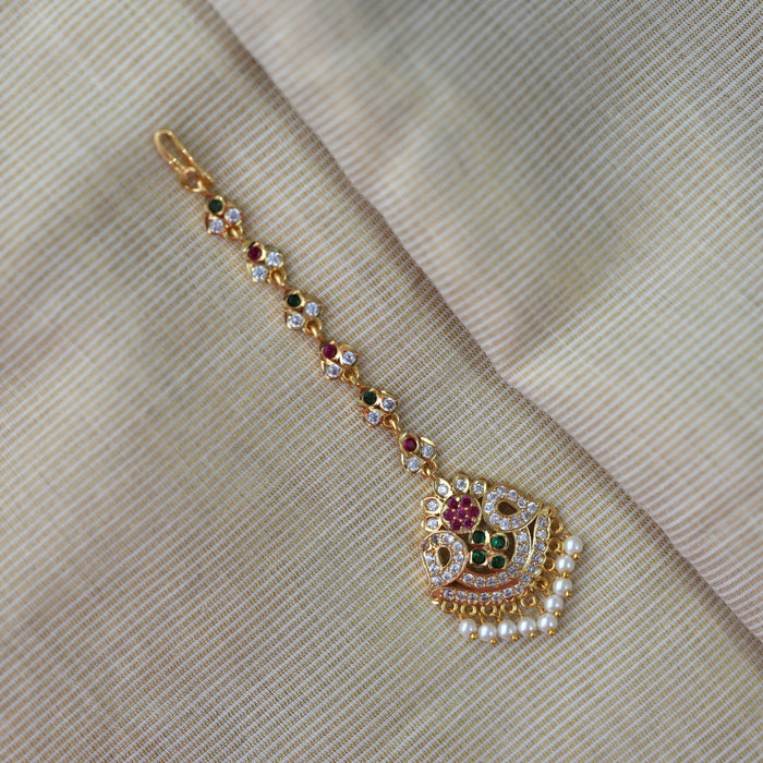 Heritage gold plated multi stone tikka HT3233