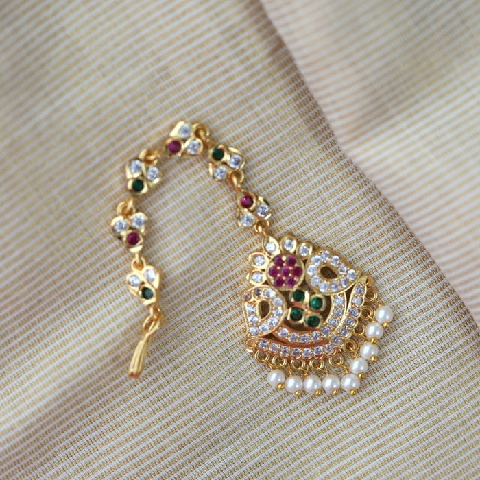 Heritage gold plated multi stone tikka HT3233