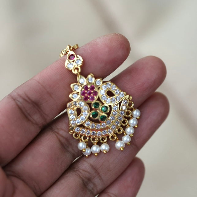 Heritage gold plated multi stone tikka HT3233