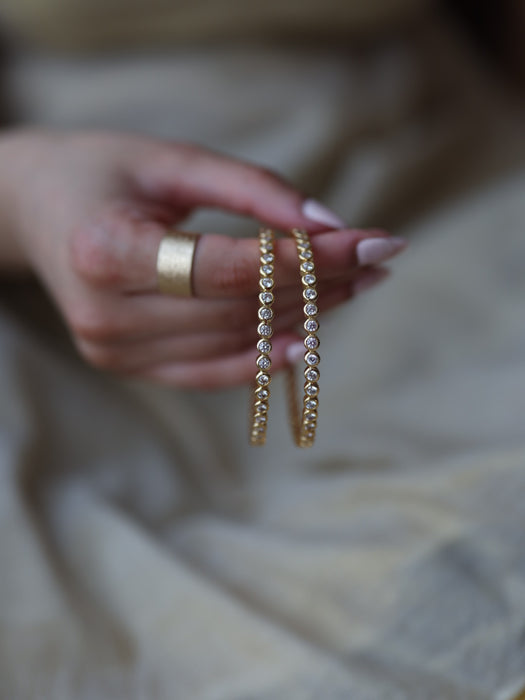 Heritage gold plated white stone bangle (1 set  of 2 bangles) HB7821