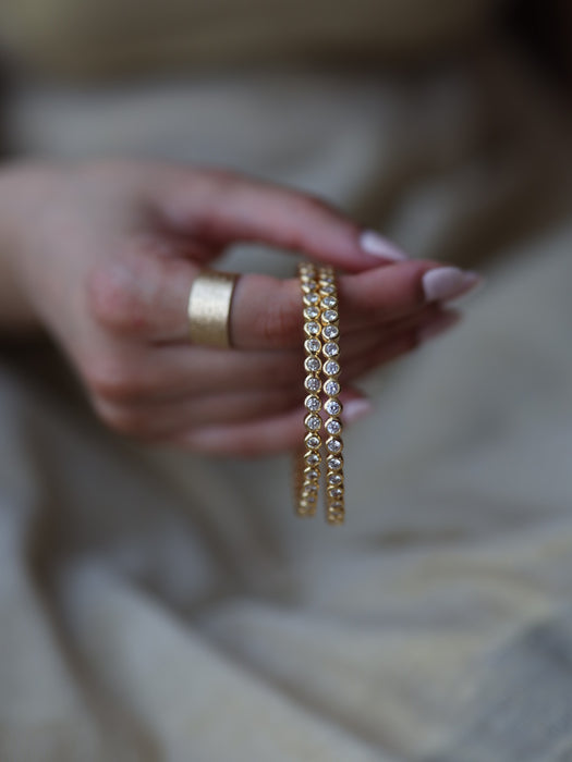 Heritage gold plated white stone bangle (1 set  of 2 bangles) HB7821