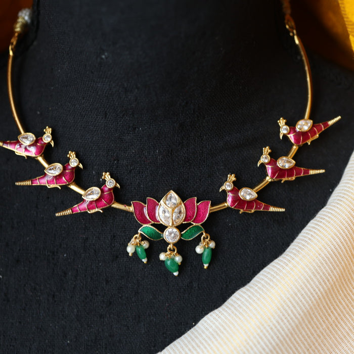 Antique short necklace and earrings SS11687