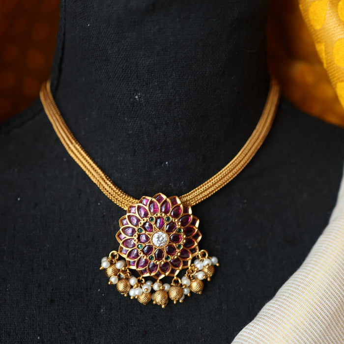 Antique Ruby short necklace and earrings SS117654