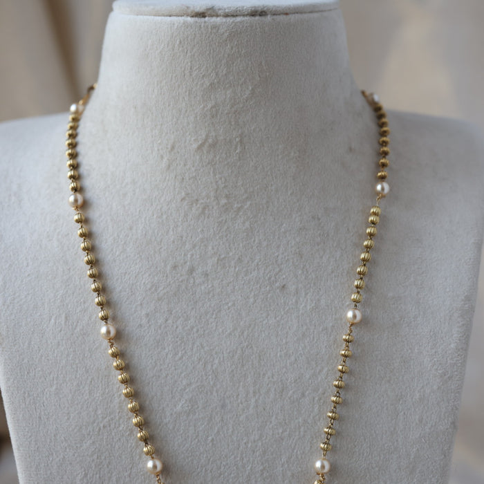 Antique gold long necklace and earrings LL026797