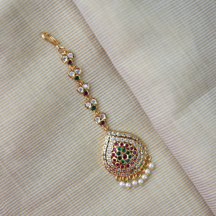 Heritage gold plated multi stone tikka HT39922