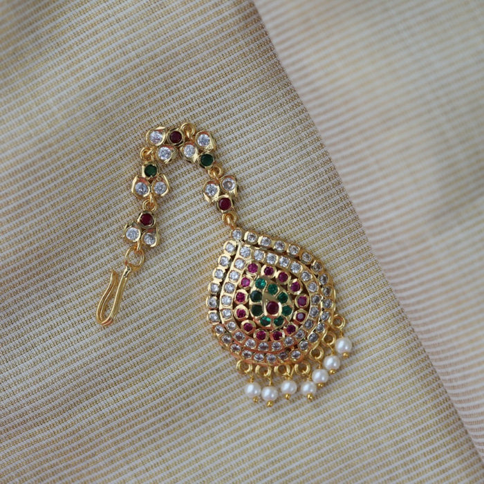 Heritage gold plated multi stone tikka HT39922