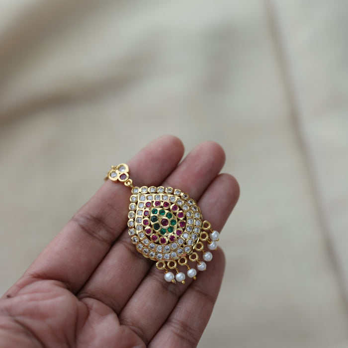 Heritage gold plated multi stone tikka HT39922