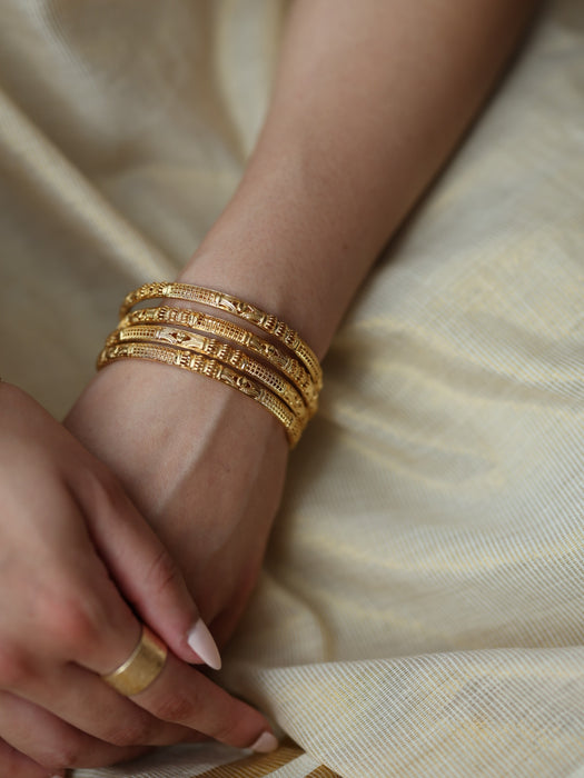 Heritage gold plated gold bangle (1 set  of 4 bangles) HB203