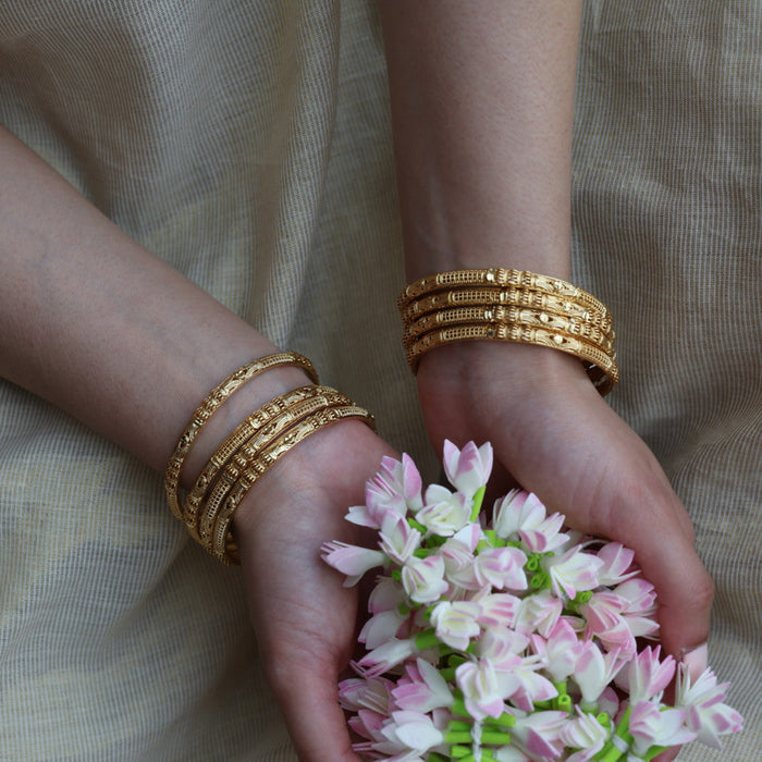 Heritage gold plated gold bangle (1 set  of 4 bangles) HB203