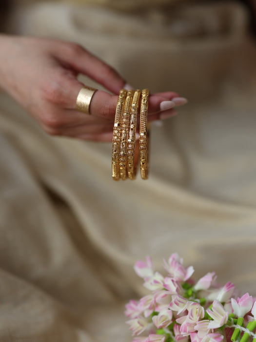 Heritage gold plated gold bangle (1 set  of 4 bangles) HB203