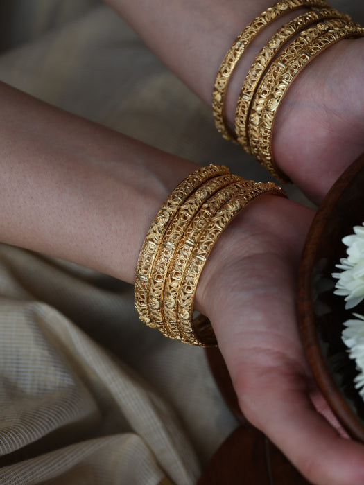 Heritage gold plated gold bangle (1 set of 2 bangles) HB207