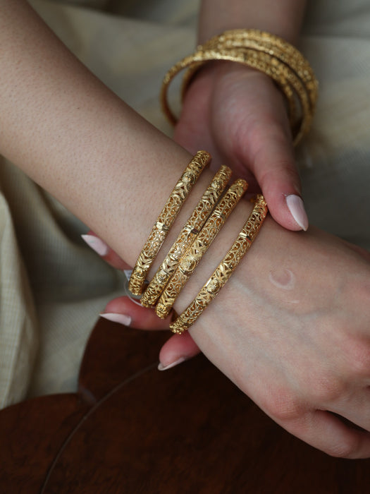 Heritage gold plated gold bangle (1 set of 2 bangles) HB207