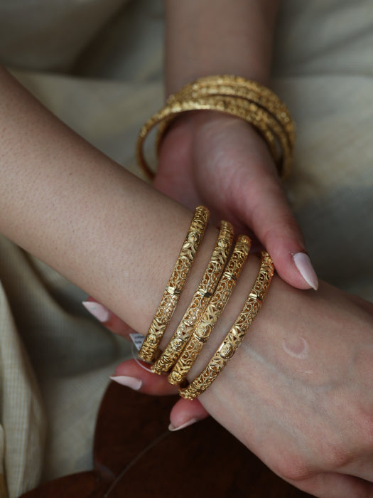 Heritage gold plated gold bangle (1 set of 2 bangles) HB207