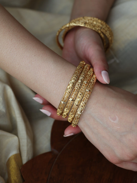 Heritage gold plated gold bangle (1 set of 2 bangles) HB207