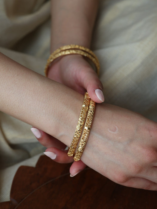 Heritage gold plated gold bangle (1 set of 2 bangles) HB207